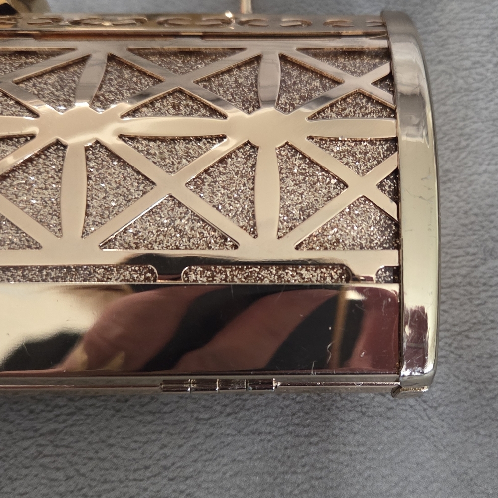 Gold Rhinestone Evening GLAM Clutch Bag Formal Party Wedding - Picture 11 of 14